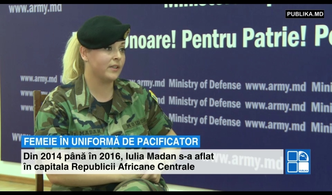 O moldoveancă, implicată în operaţiuni de pace în Africa Centrală.